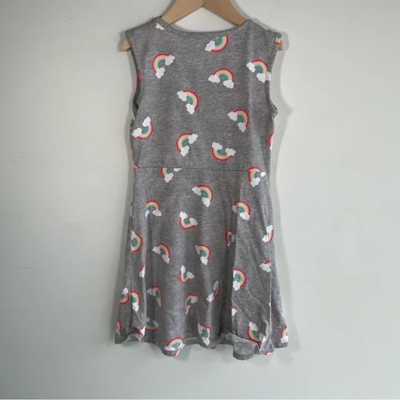 Wonder Nation Girls Dress Rainbows and Clouds Heather Gray Size Medium 7-8 - Picture 3 of 6